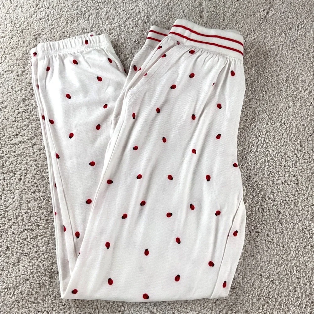 PJ Salvage‎ Tween Kids Ivory Red Ladybug Lounge Set Size 10 MED New with Tags